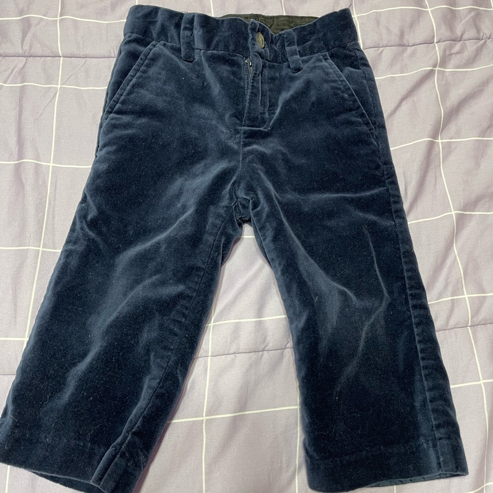 Janie & Jack velvet blue pants- size 12-18 months